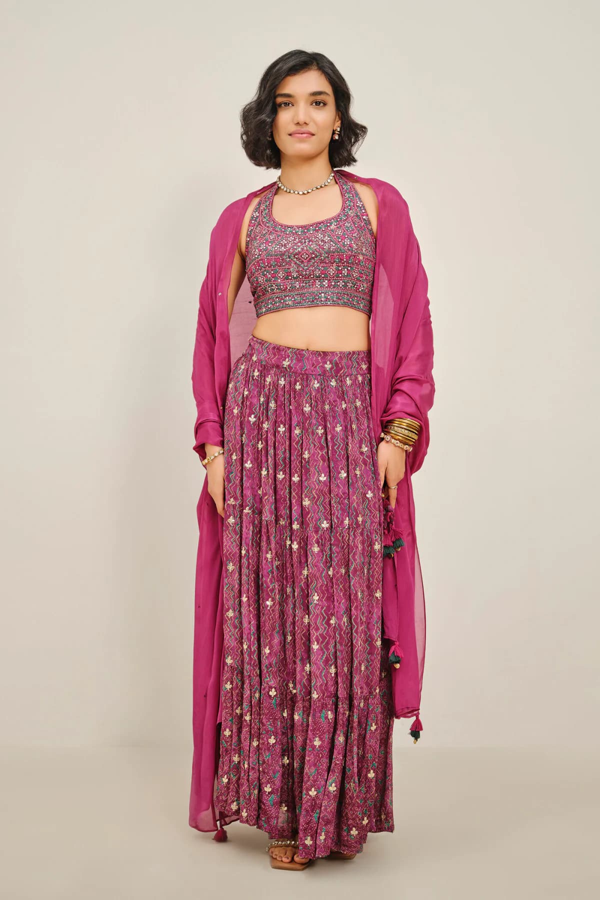 Women's Purple Casual Regular Fit Sleeveless Co-ords Set