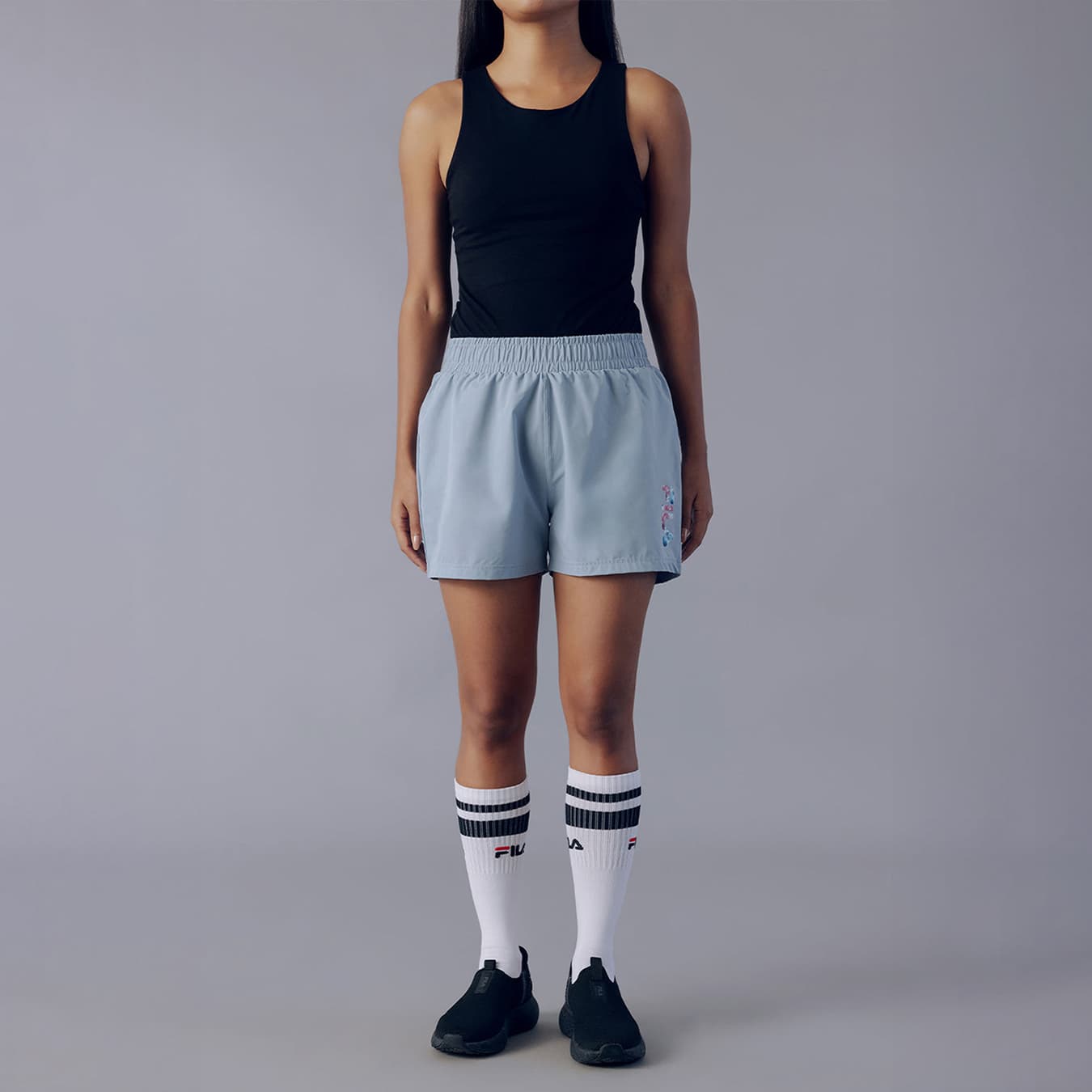 Women's Blue Sports Regular Fit Mid Rise Shorts