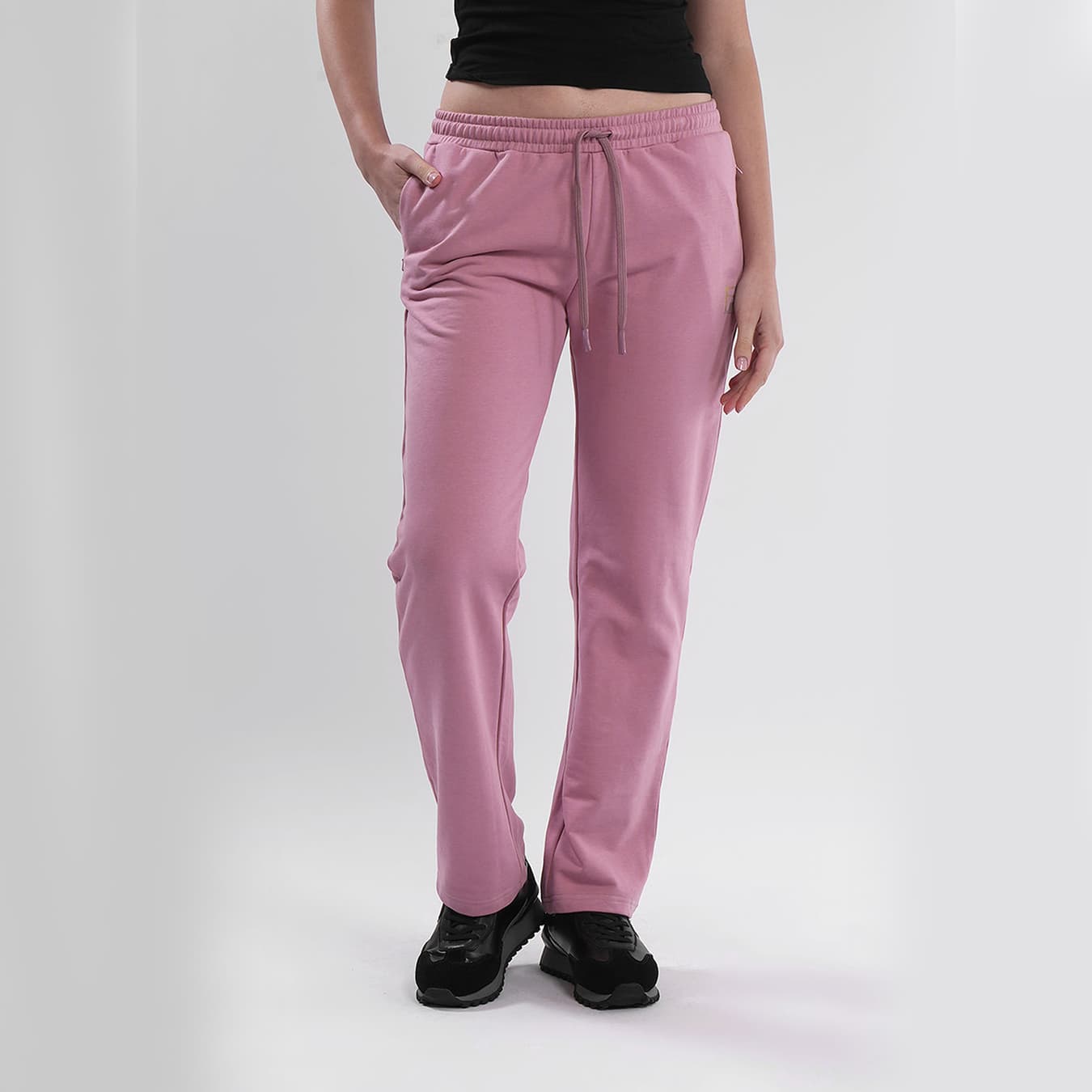 Women's Pink Casual Regular Fit Mid Rise Trackpant