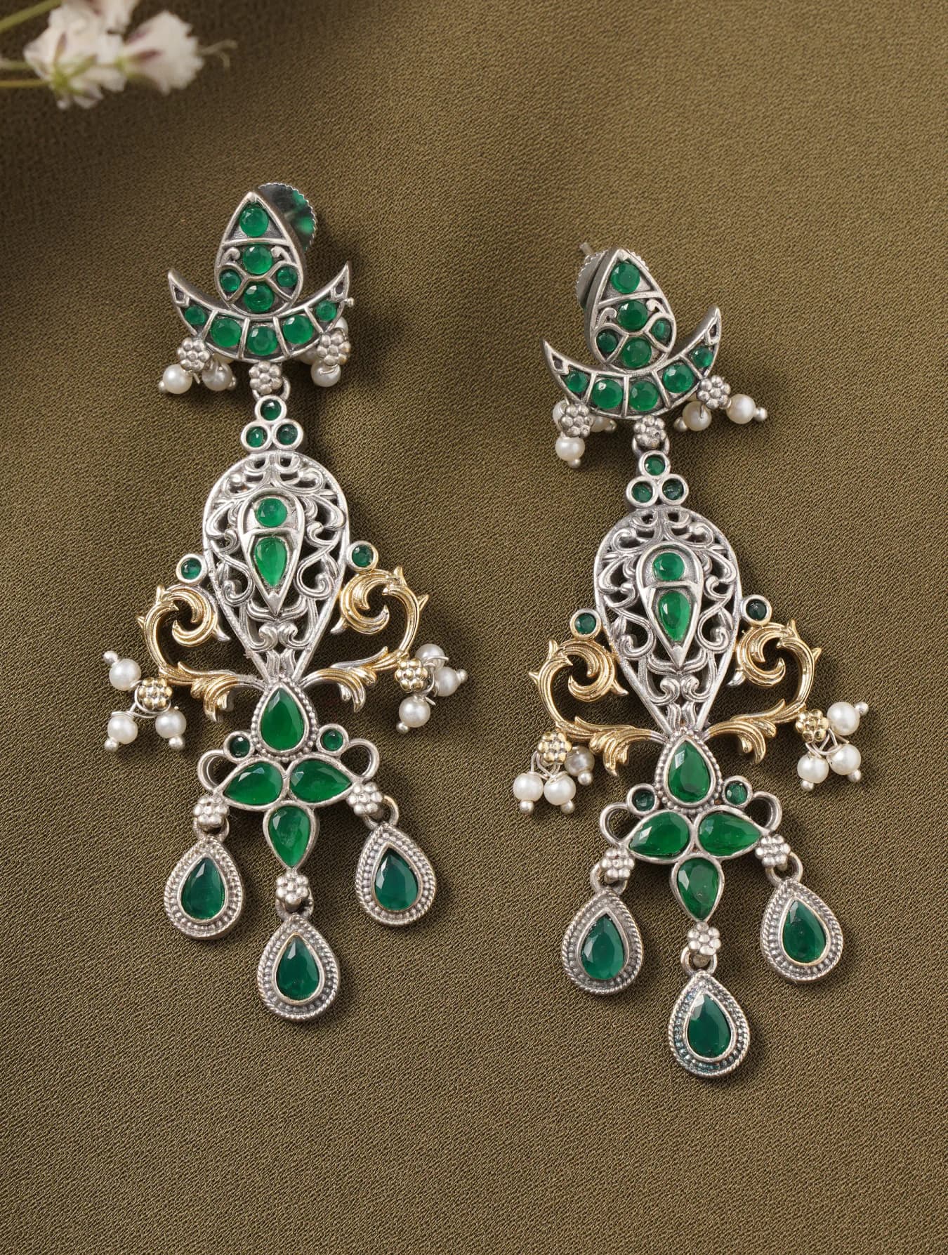 Women's Festive Wear Gold Plated Tribal Brass Dangler Earring