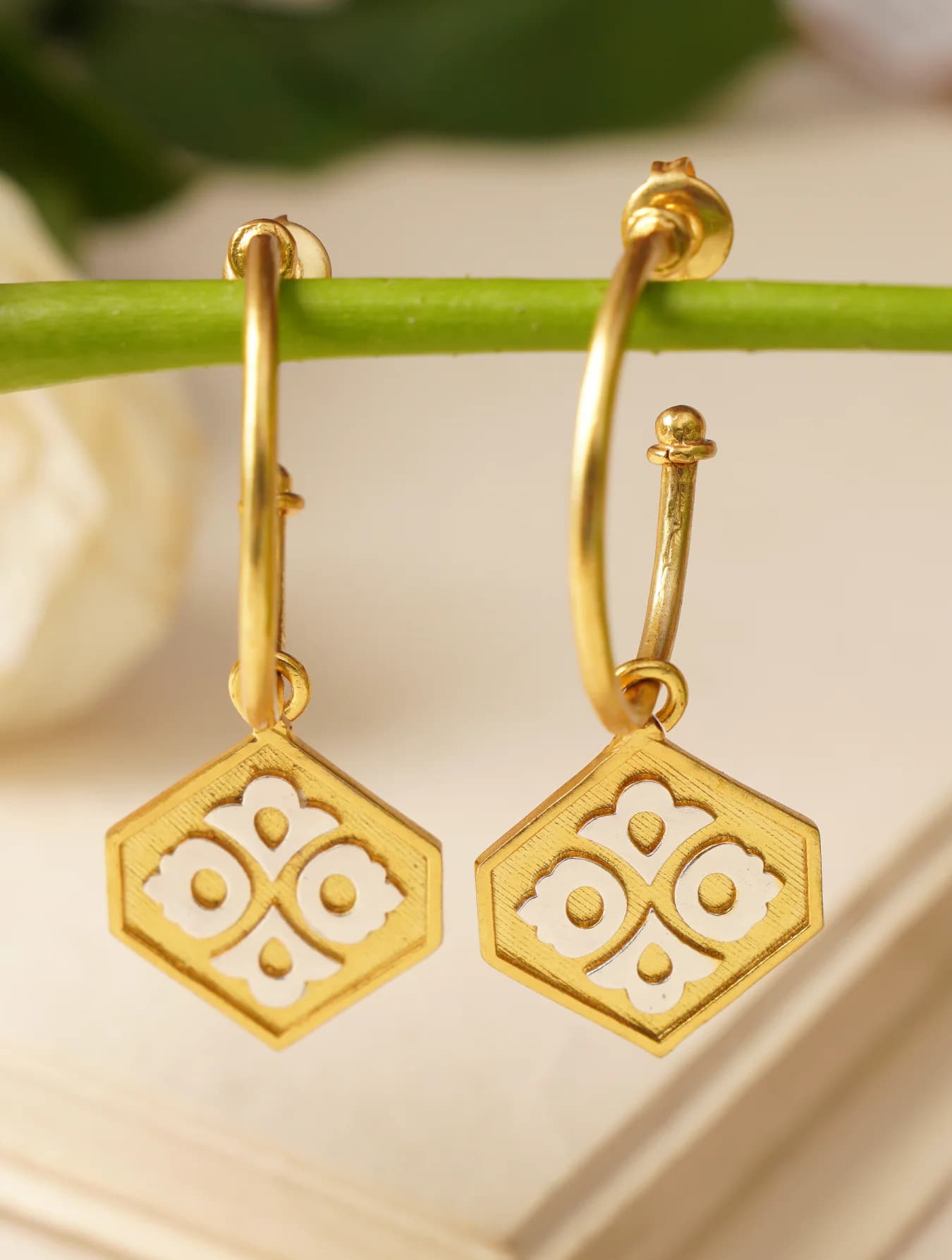 Women's Casual Wear Gold Plated Brass Hoops