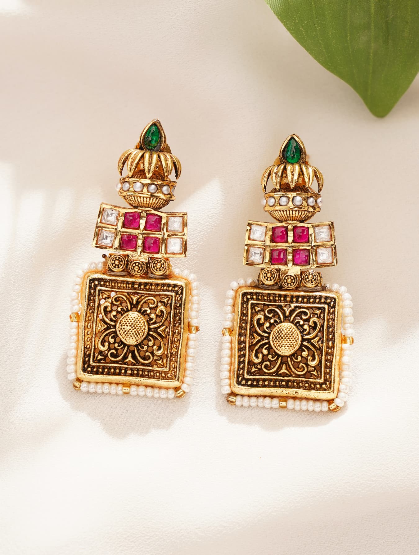 Women's Festive Wear Gold Plated Brass Earring