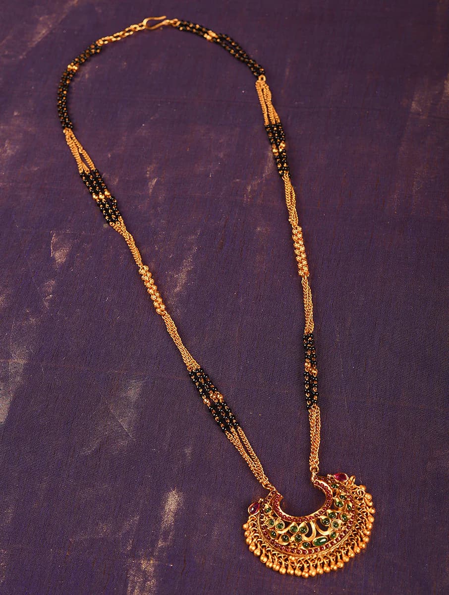 Women's Party Wear Gold Plated Brass Mangalsutra