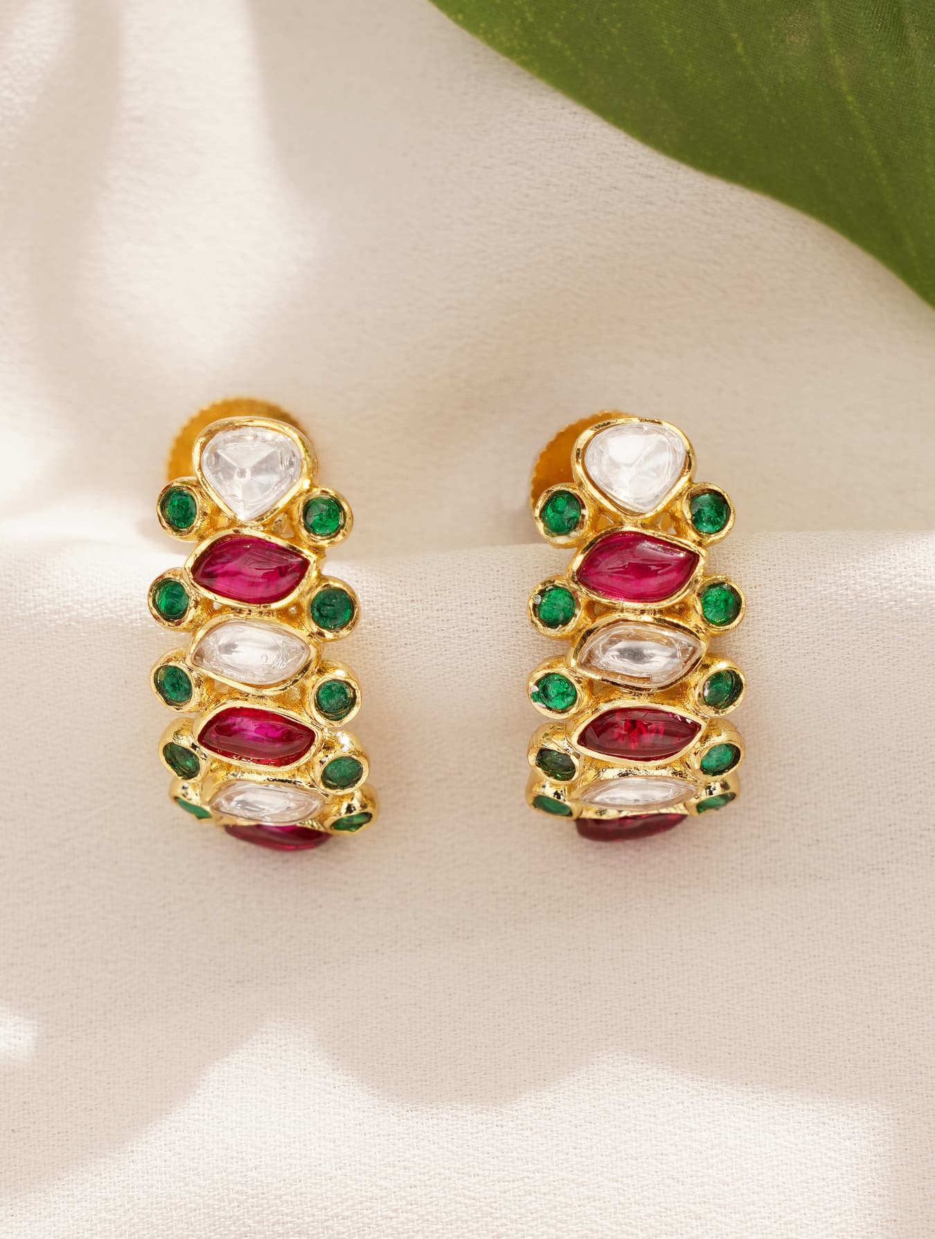 Women's Festive Wear Gold Plated Brass Top Earring