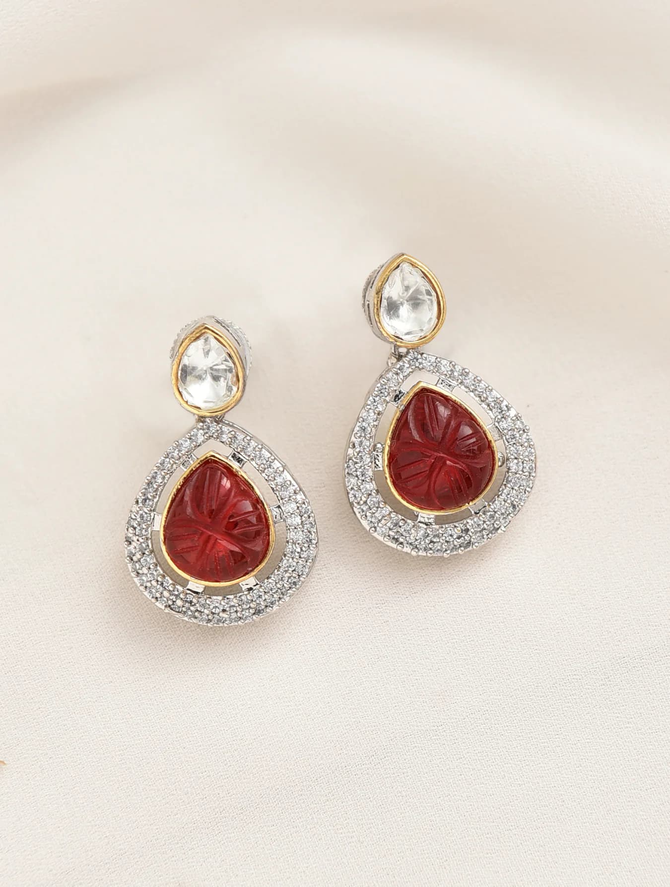 Women's Party Wear Silver Plated Brass Drop Earring