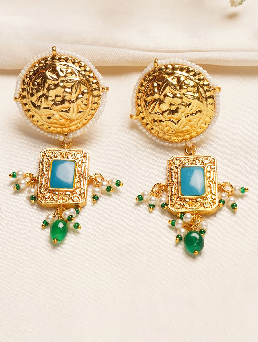 Women's Festive Wear Gold Plated Brass Dangler Earring