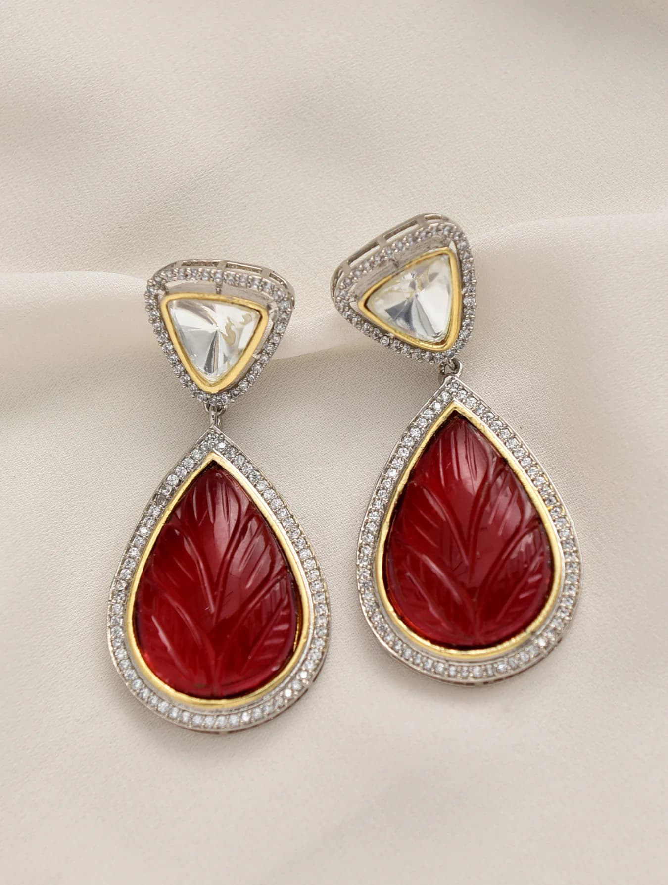 Women's Party Wear Silver Plated Brass Drop Earring