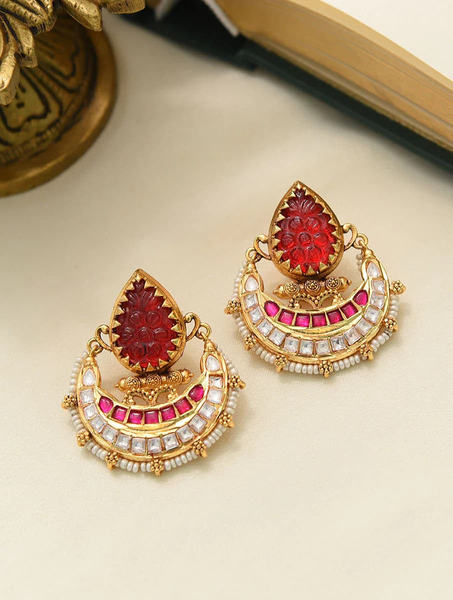 Women's Festive Wear Gold Plated Brass Top Earring