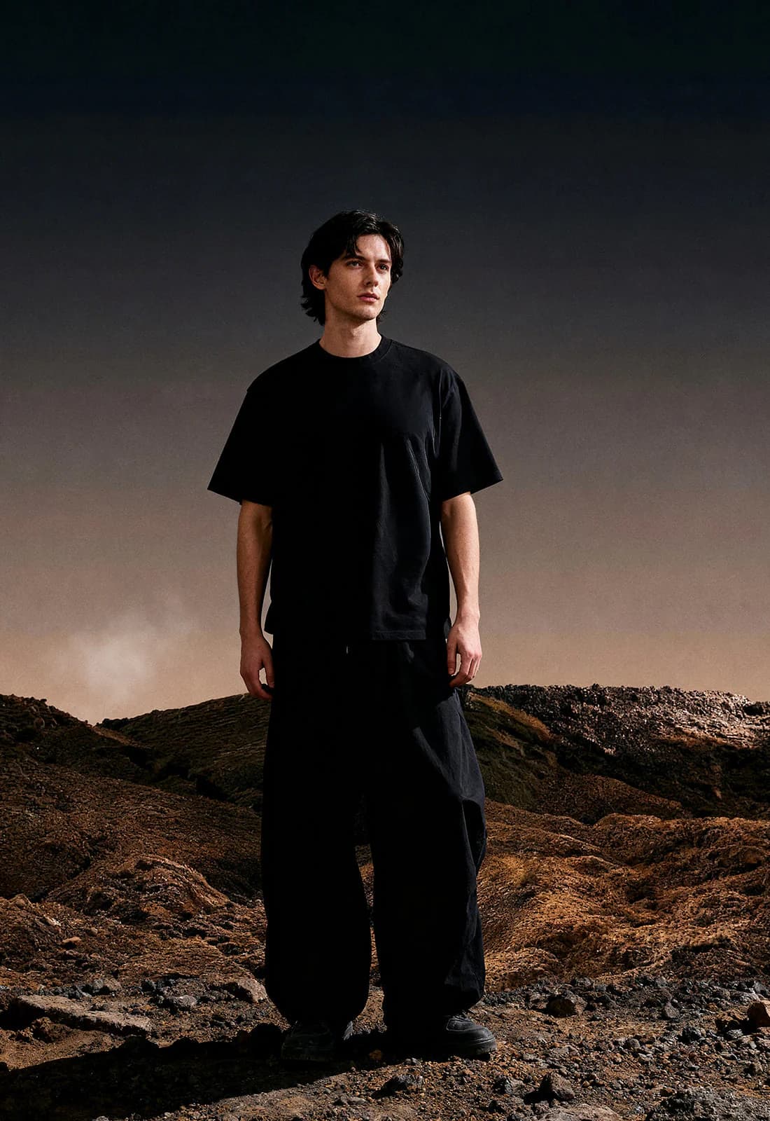 Men's Black Casual Oversized Fit Half Sleeves Cotton Tshirt