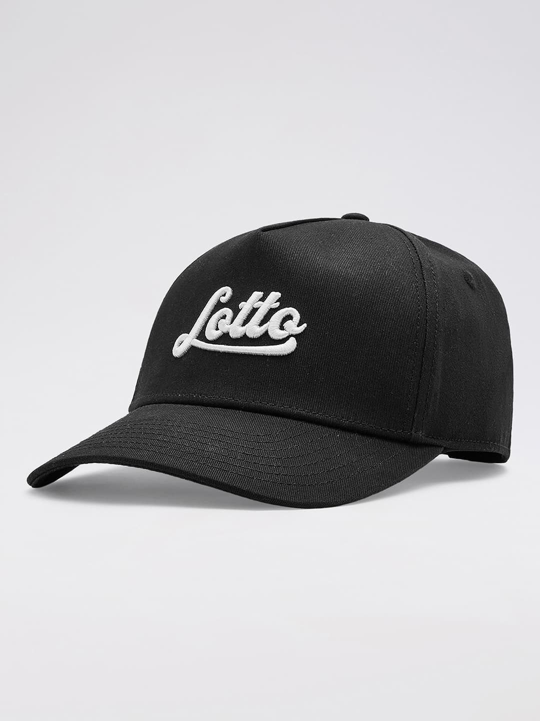 Unisex Black & White Embroidered League 5 Panel Baseball Cap