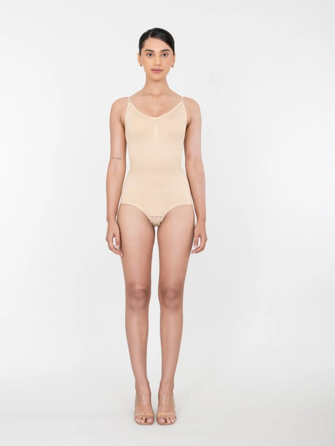Women's Beige Strapless Snatched Bodysuit - Body Shaper