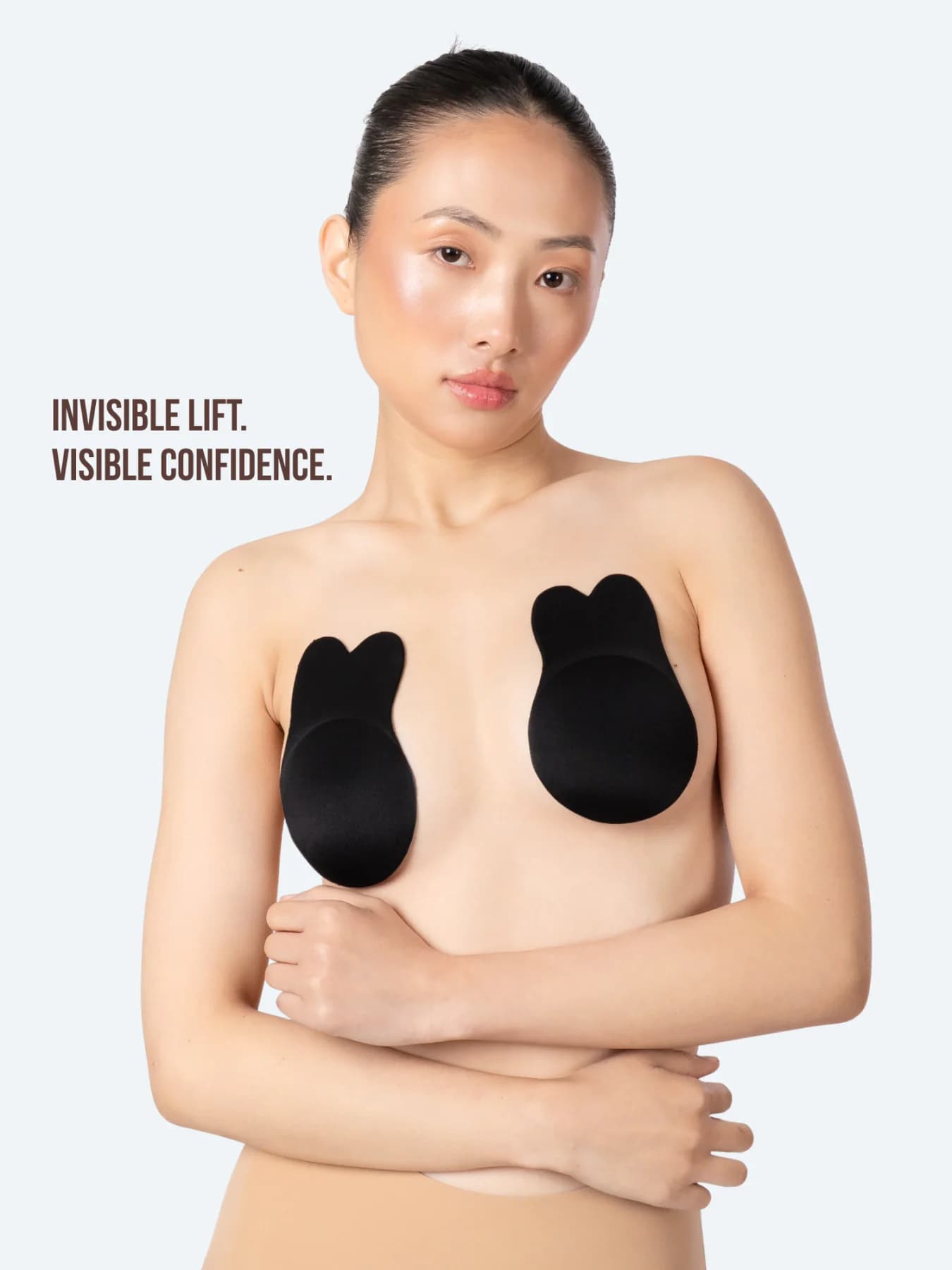 Women's Black Reusable Breast Lift Cup Rabbit Shaped