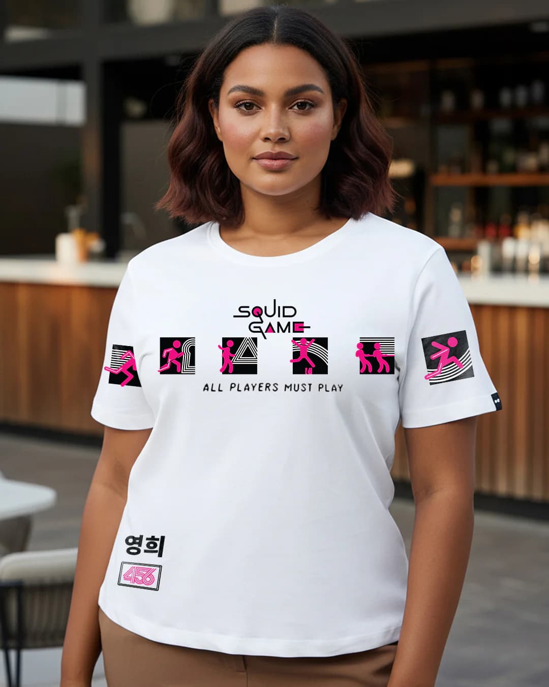 Women's White Must Play Graphic Printed Plus Size Tshirt