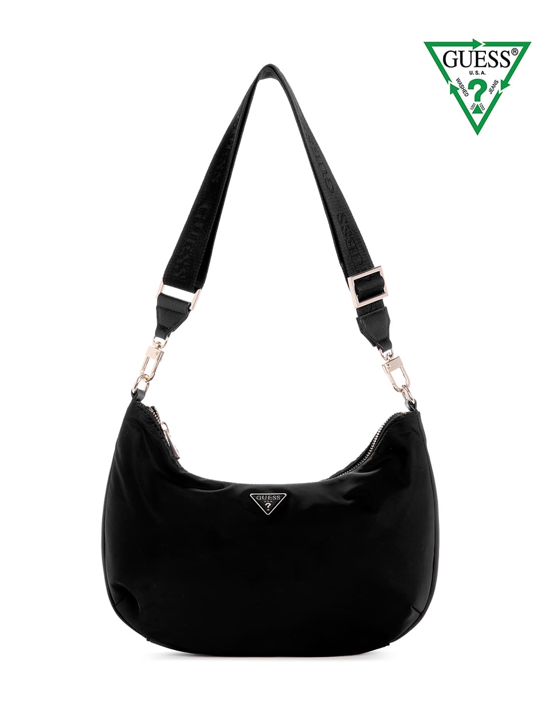 Women's Black Solid Eco Gemma Hobo Bag