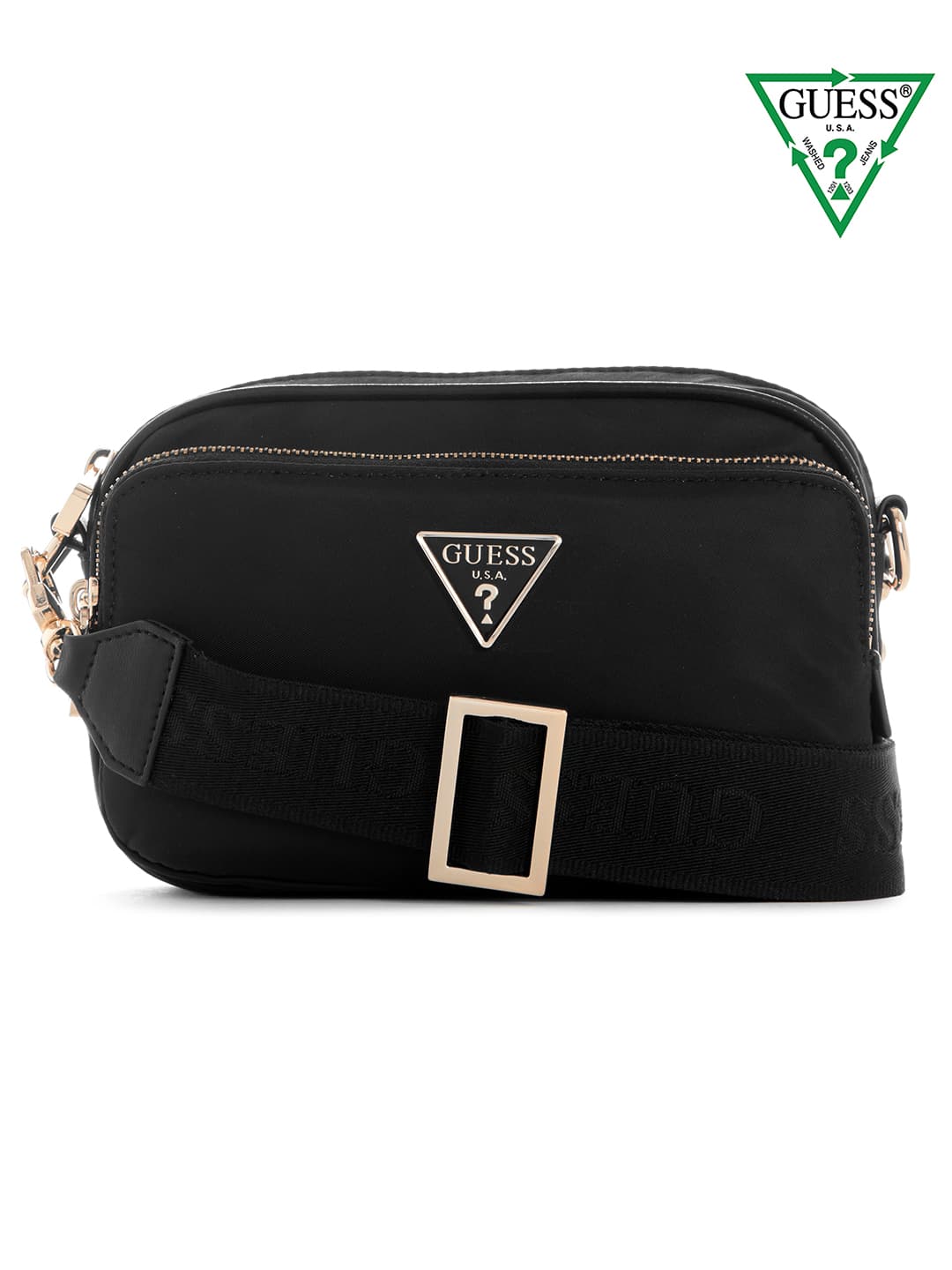 Women's Black Solid Eco Gemma Crossbody Camera Bag