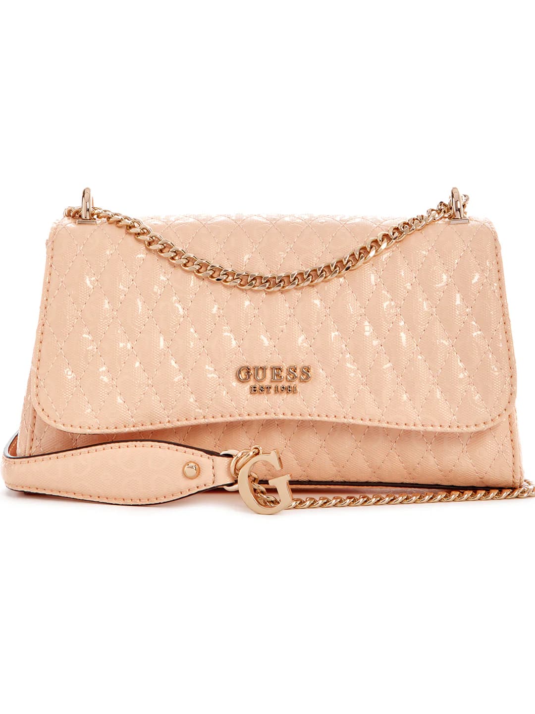 Women's Beige Apricot Quilted Polyurethane Betula Convertible Crossbody Bag