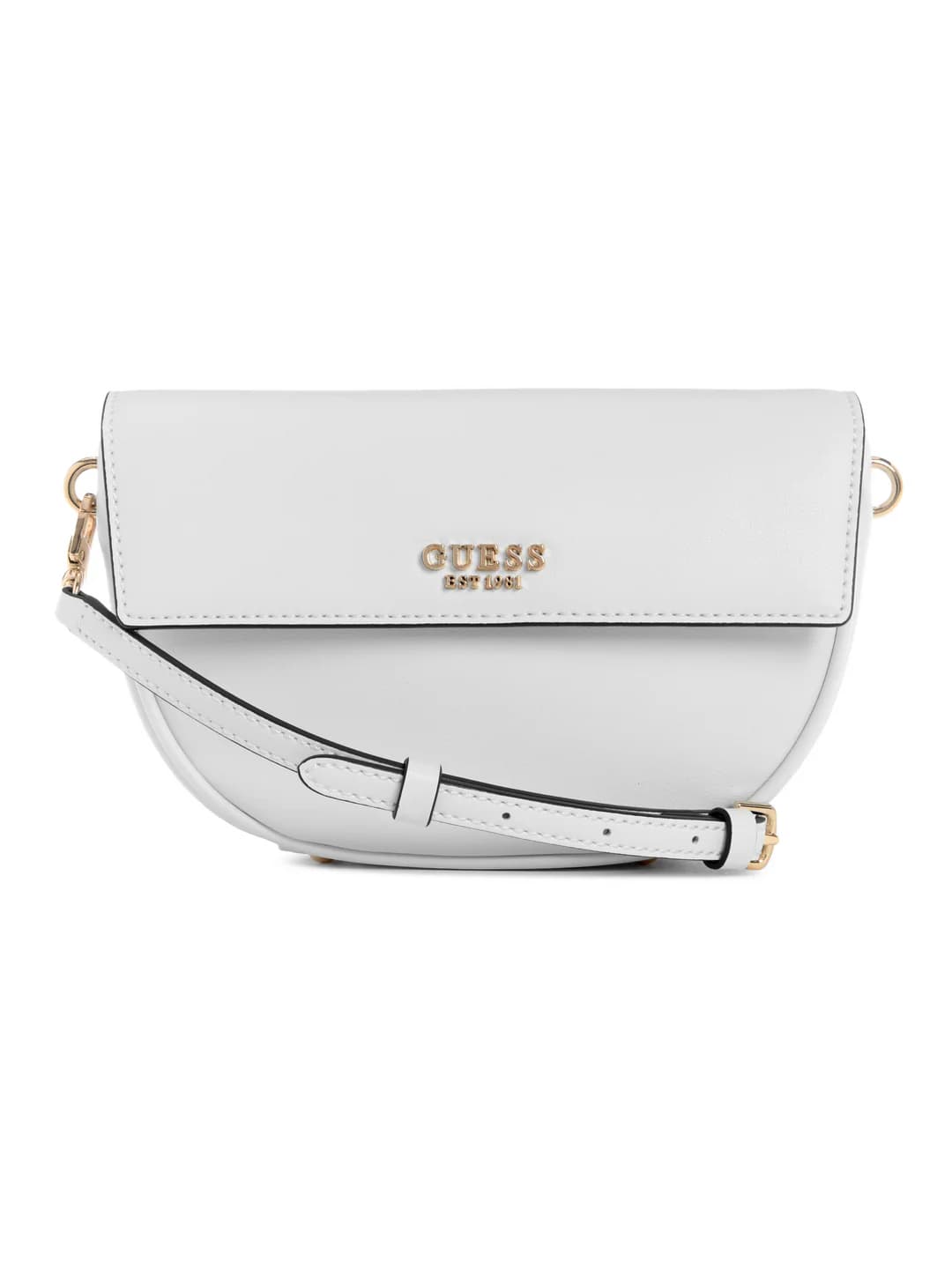 Women's White Solid Cerelia Flap Shoulder Bag