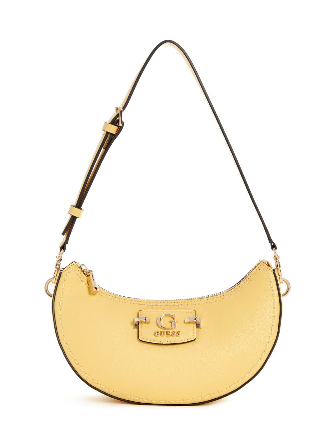 Women's Yellow Cornsilk Solid Nastra Top Zip Shoulder Bag