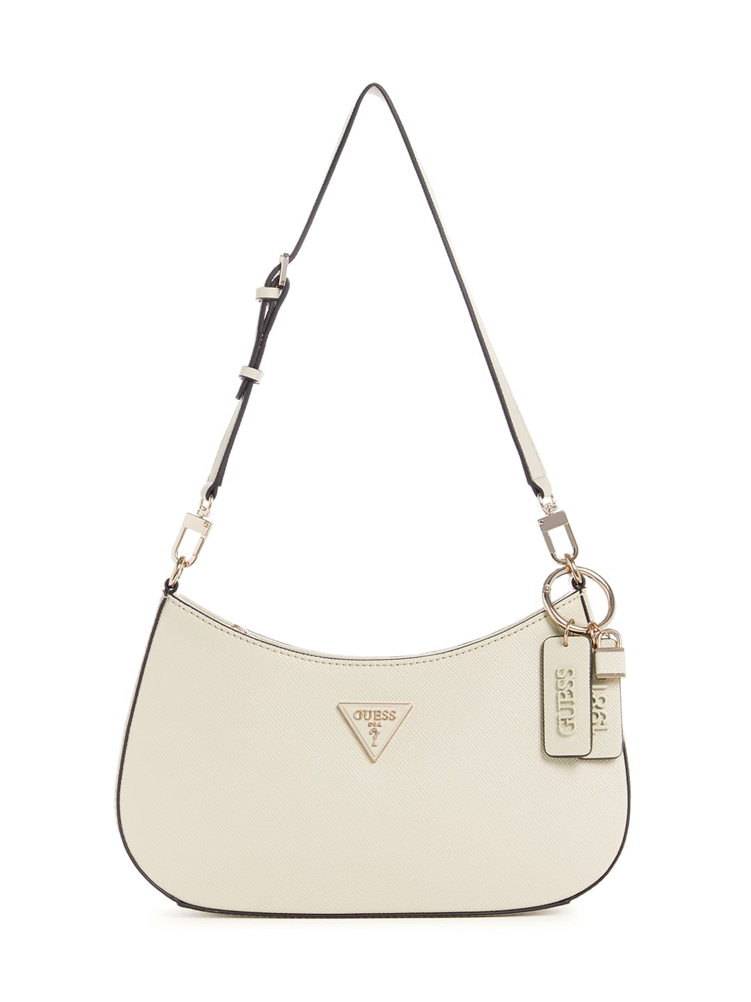 Women's Beige Bone Solid Noelle Top Zip Shoulder Bag