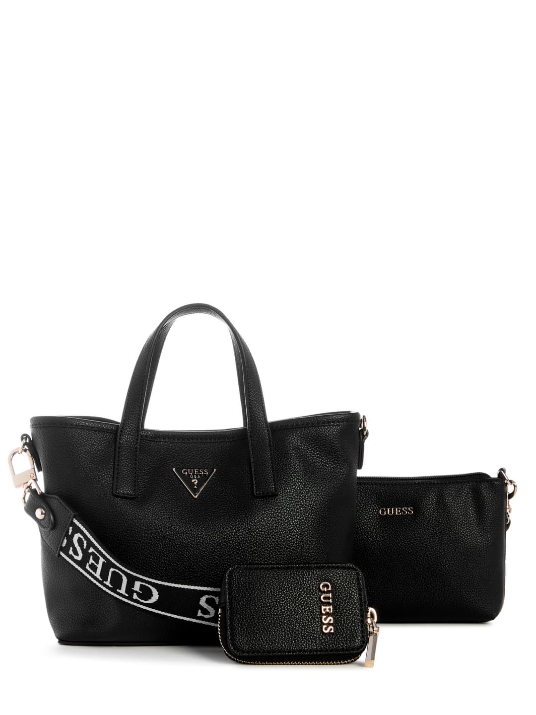 Women's Black Solid Latona Mini Tote Bag