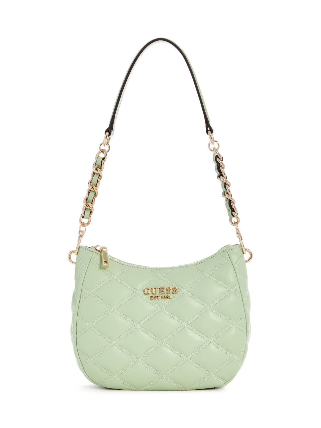 Women's Green Celadon Quilted Tamsin Top Zip Shoulder Bag