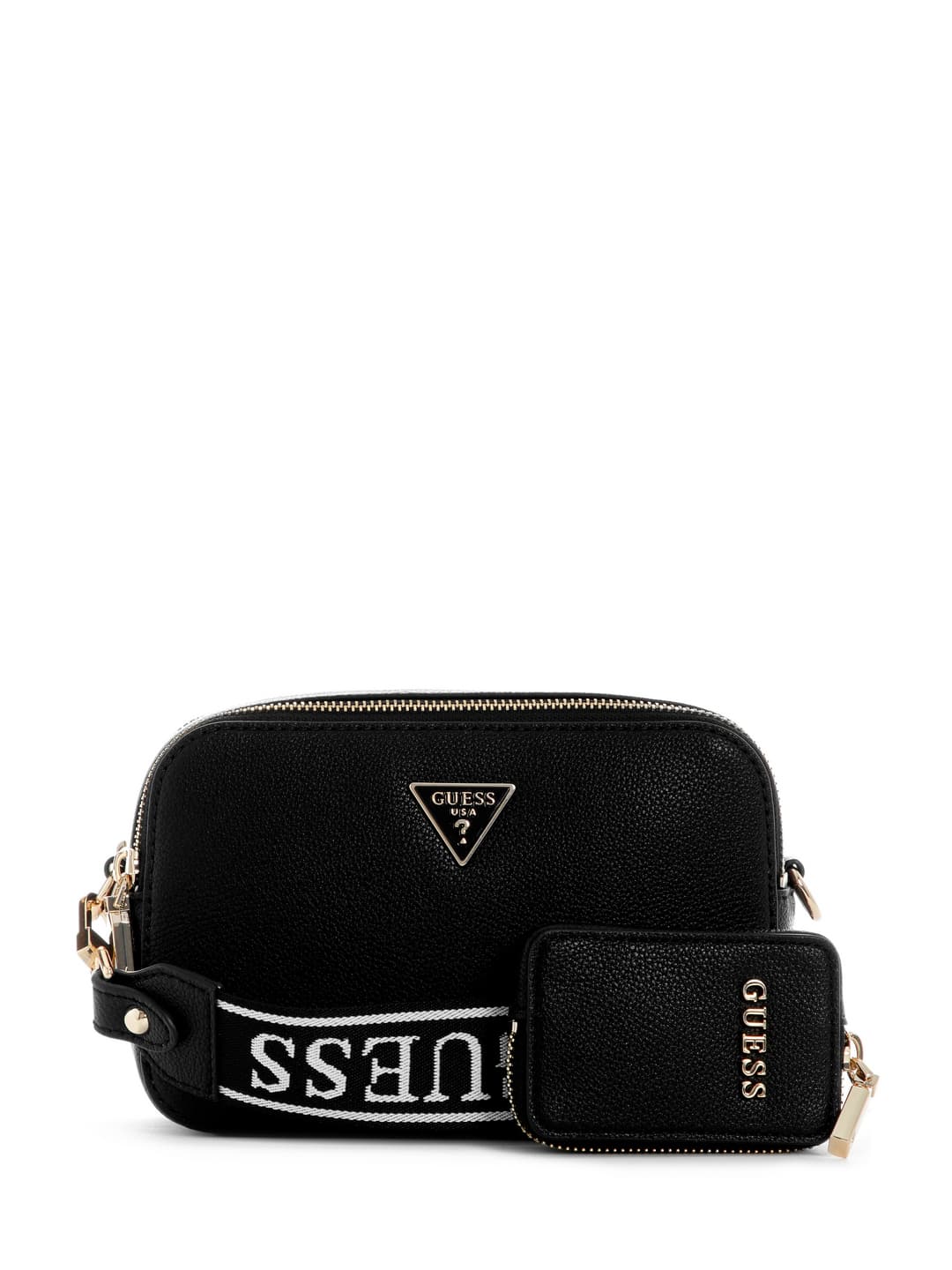 Women's Black Solid Latona Camera Crossbody Bag