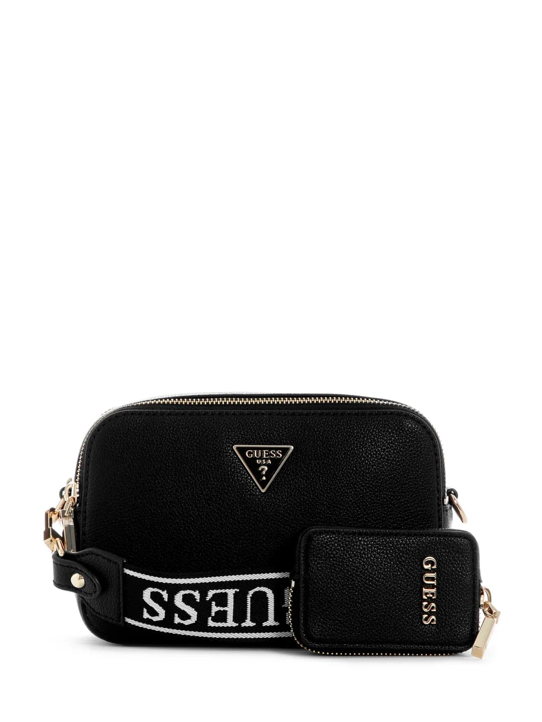 Women's Black Solid Latona Camera Crossbody Bag