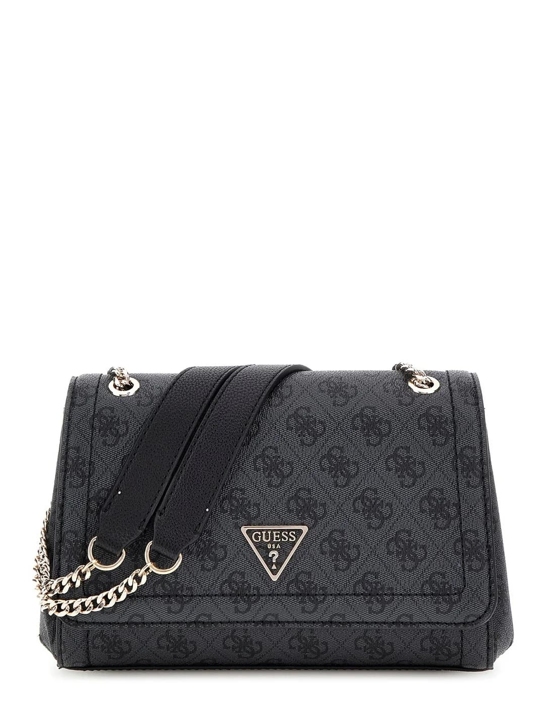 Women's Grey Logo Printed Noelle Convertible Flap Crossbody Bag