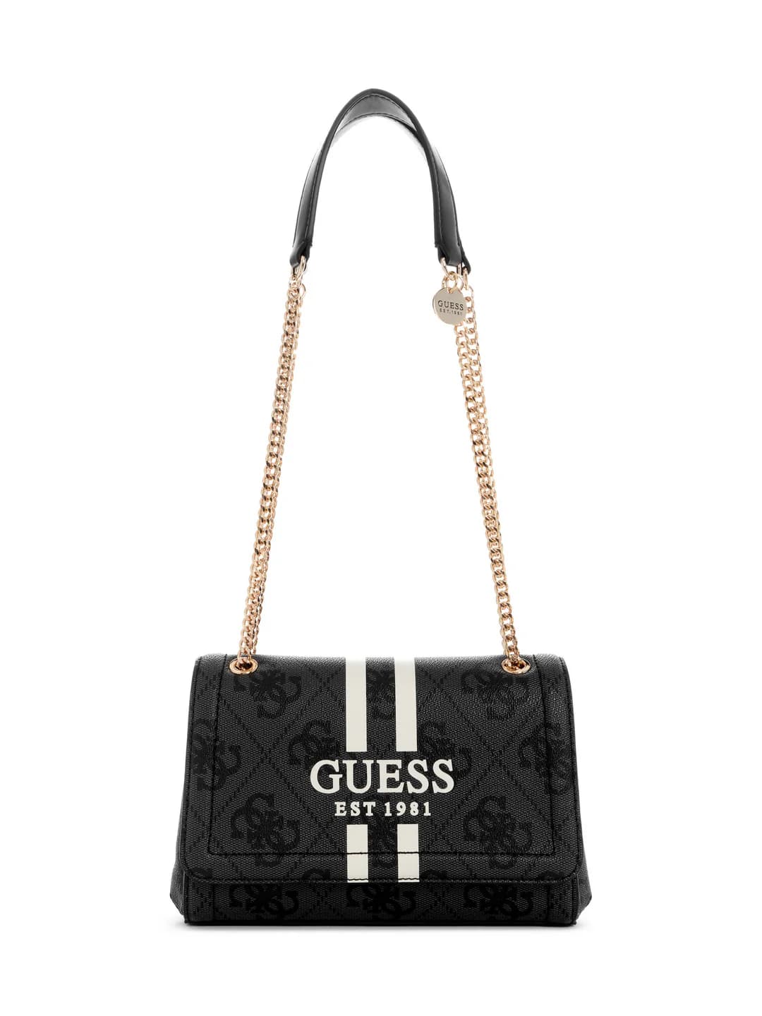 Women's Grey Logo Printed Noelle Convertible Flap Crossbody Bag