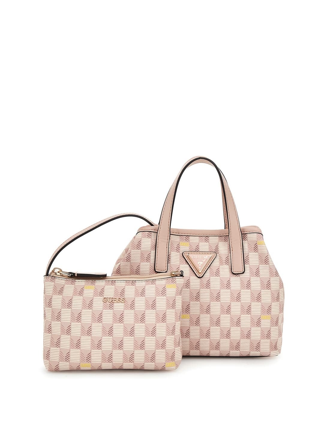 Women's Pink Blush Logo Printed Wave Mini Tote Bag