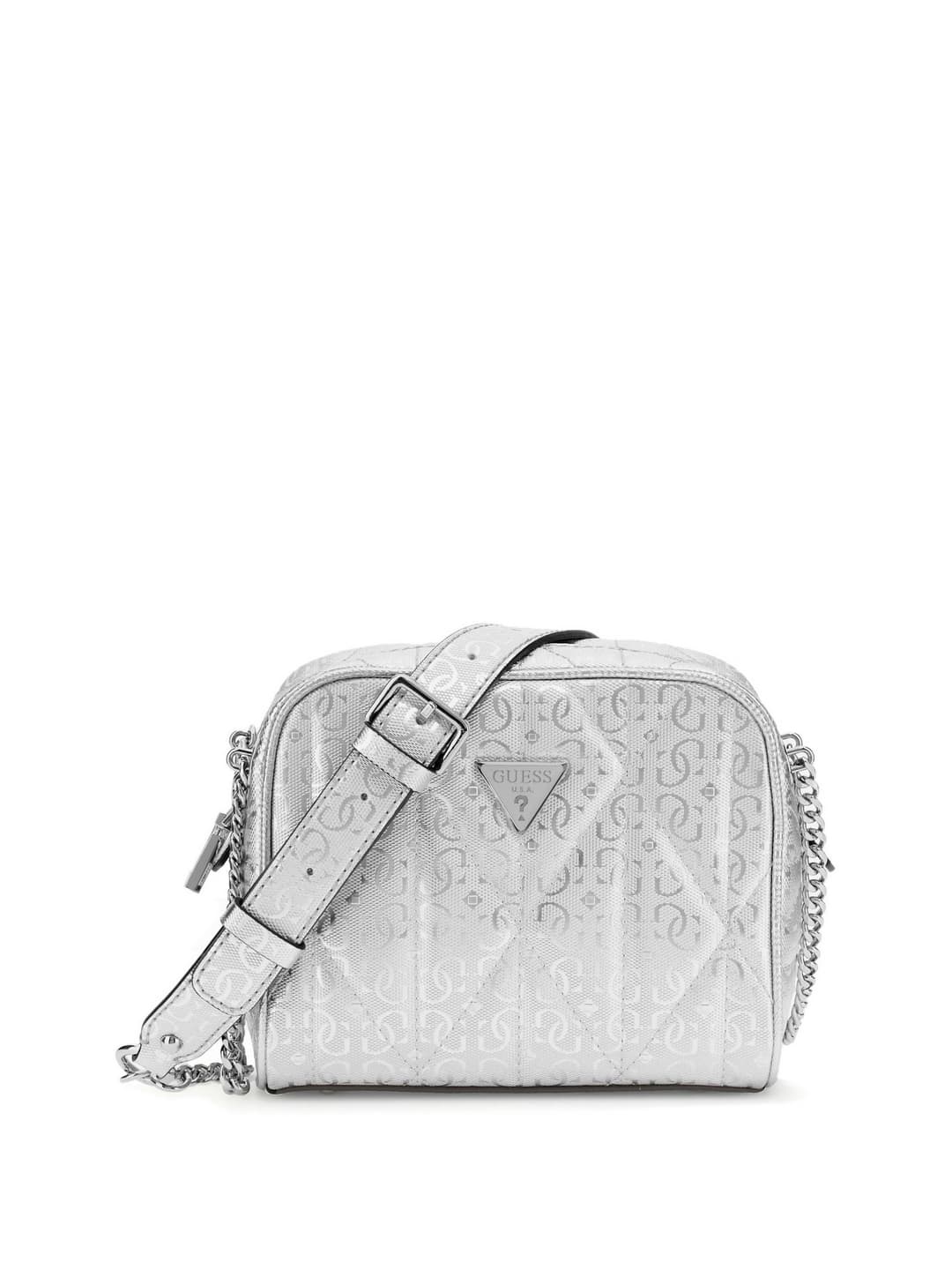 Women's Silver Quilted Aldina Camera Crossbody Bag