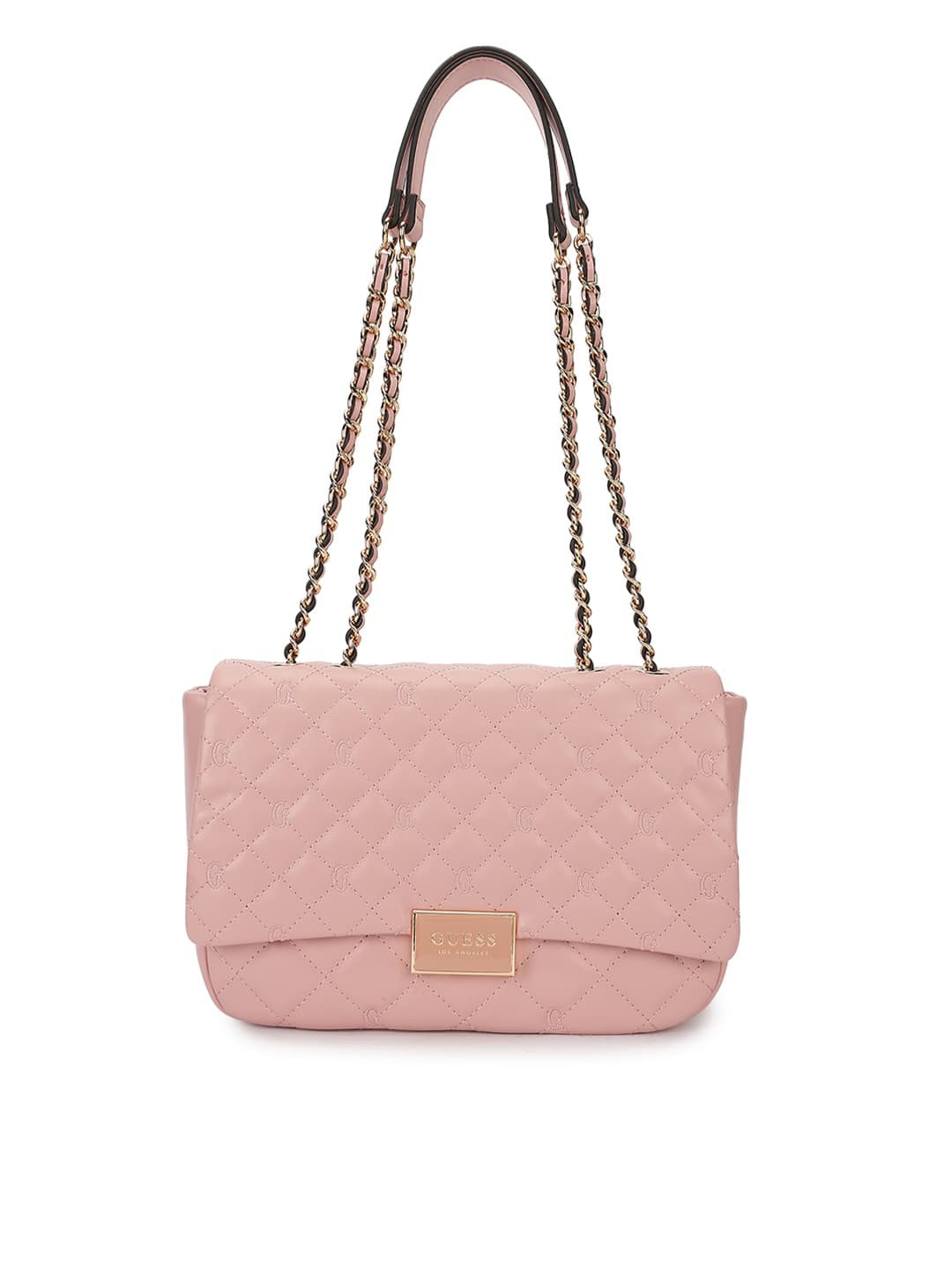 Women's Pink Quilted Gwyn Shoulder Bag