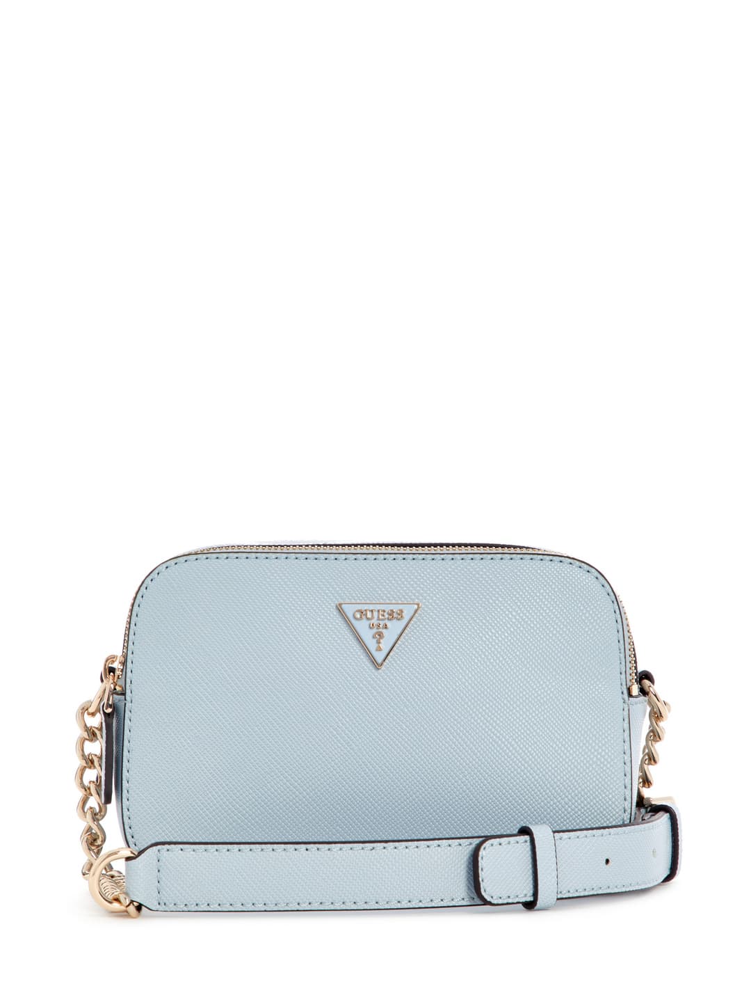 Women's Misty Blue Textured Noelle Camera Crossbody Bag