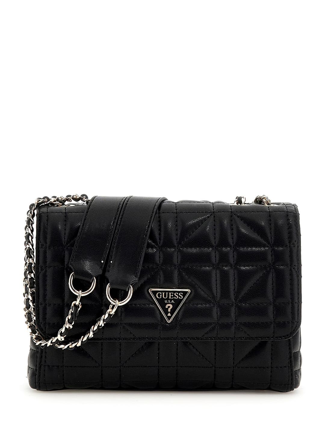 Women's Black Quilted Edita Crossbody Bag