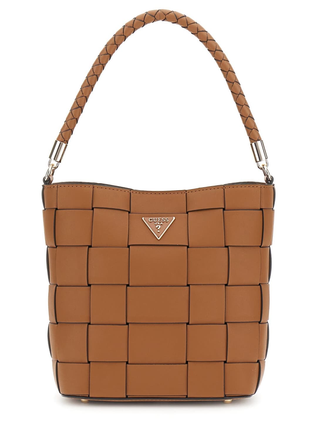Women's Brown Caramel Textured Maylee Bucket Handheld Bag