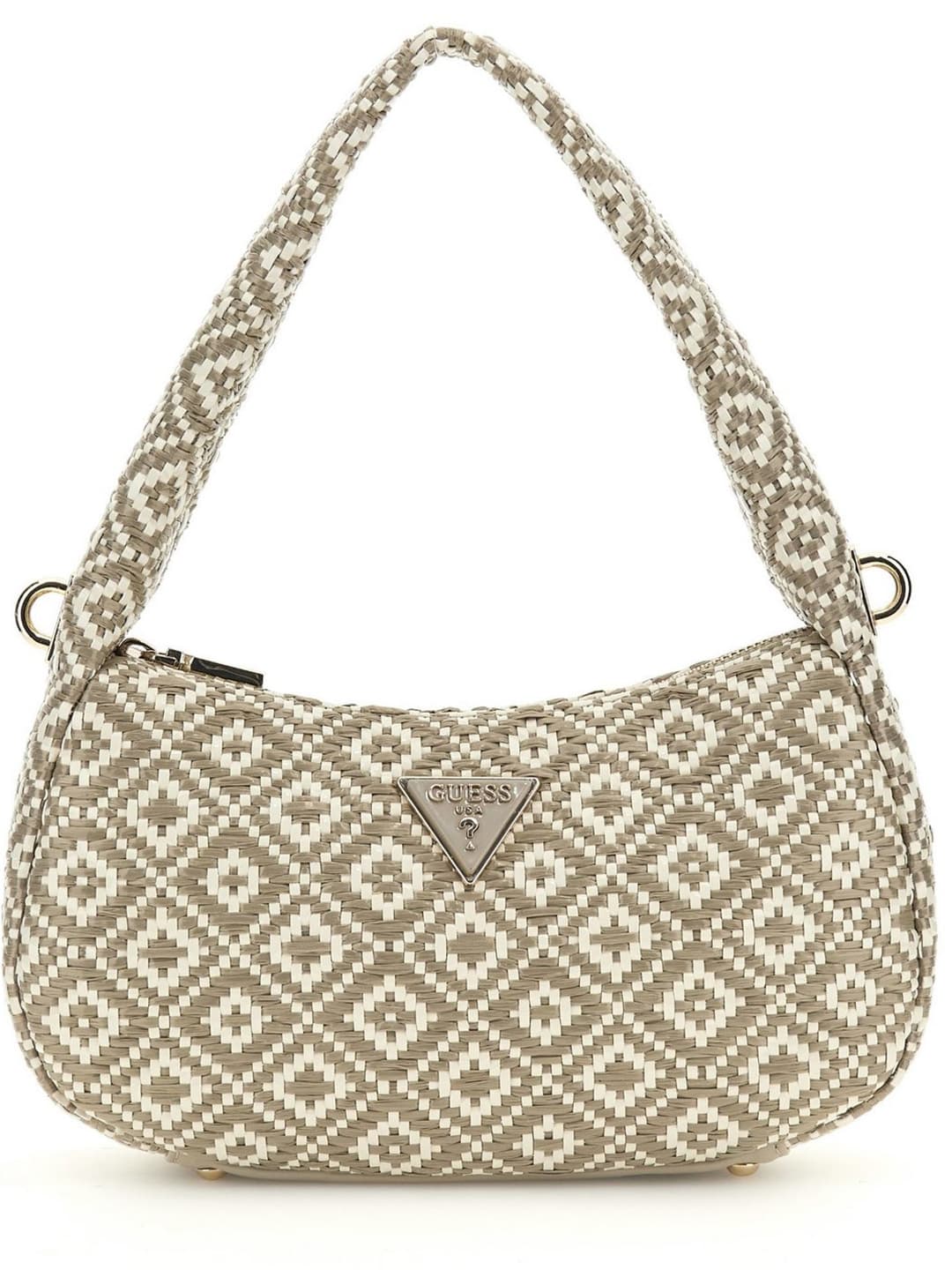 Women's Taupe Beige Basket Weave Rianee Hobo Bag