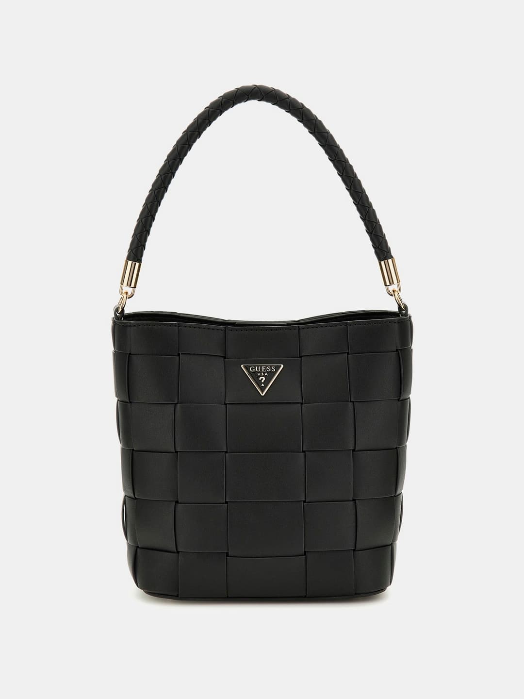 Women's Black Textured Maylee Bucket Handheld Bag