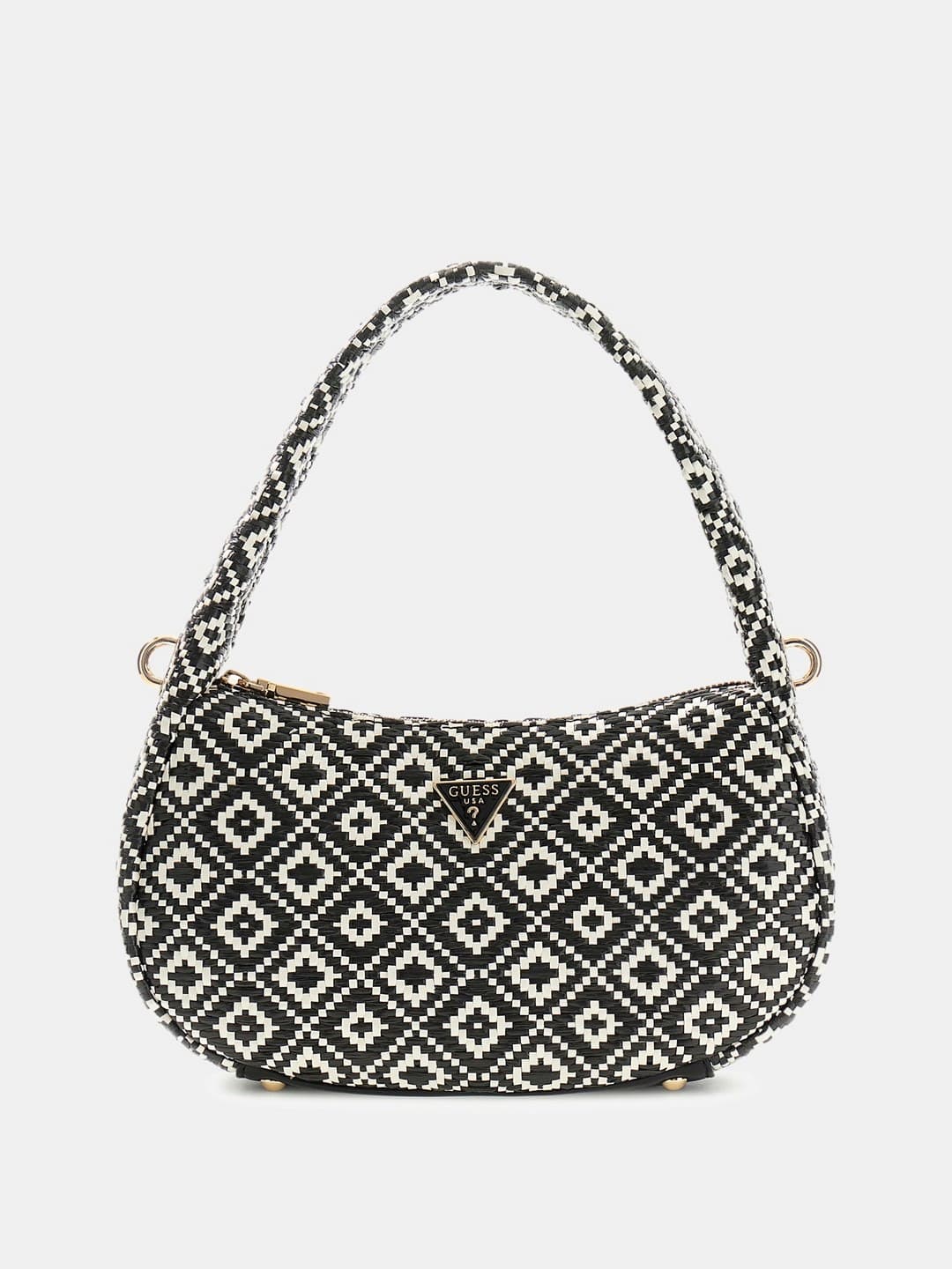 Women's Black Basket Weave Rianee Hobo Bag