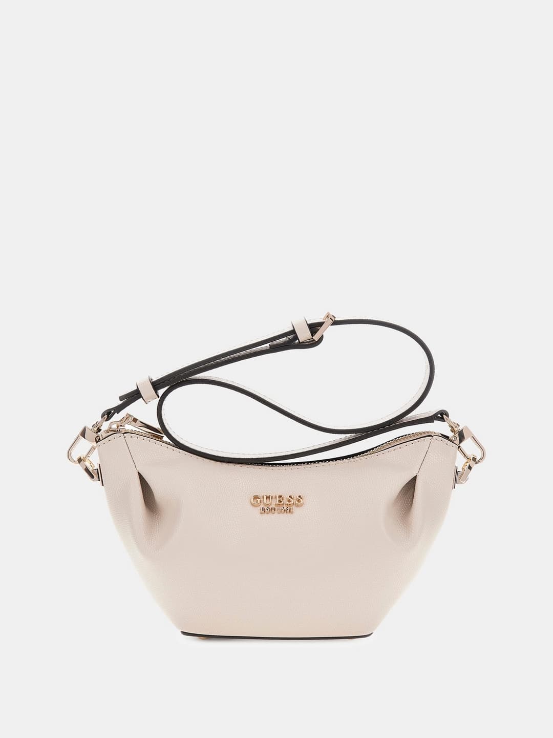 Women's Cream Solid Amorette Top Zip Shoulder Bag