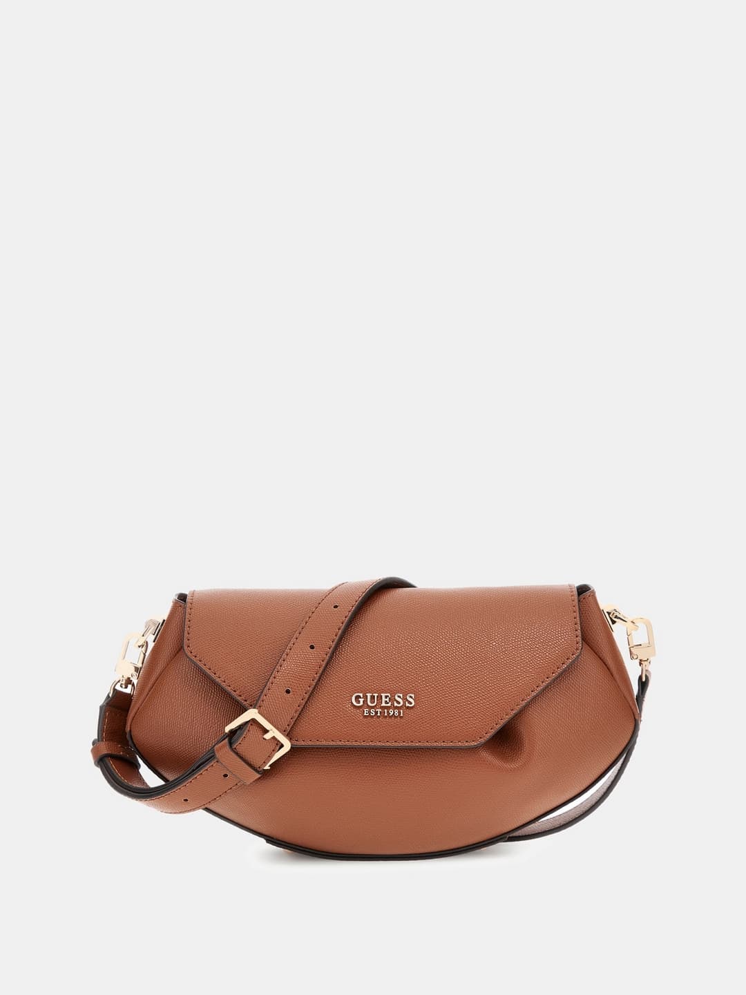 Women's Brown Solid Amorette Flap Crossbody Bag