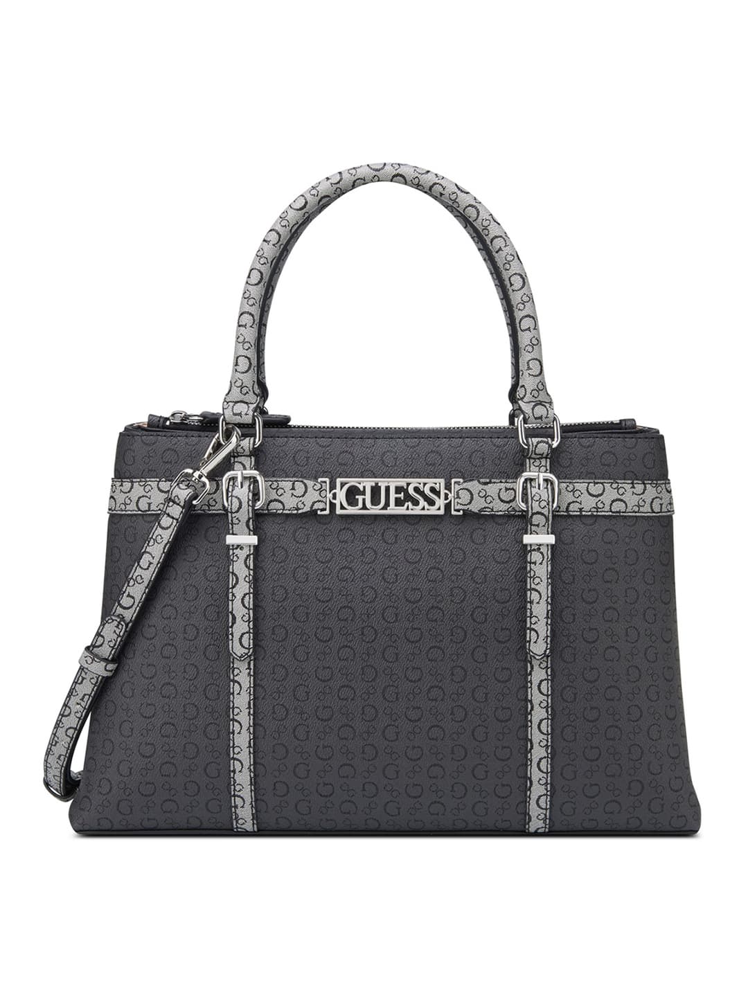 Women's Charcoal Grey Printed Perrez Satchel Bag