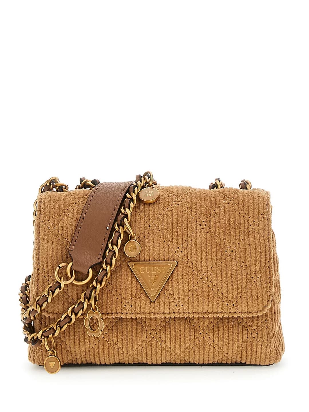 Women's Brown Quilted Giully Mini Crossbody Bag