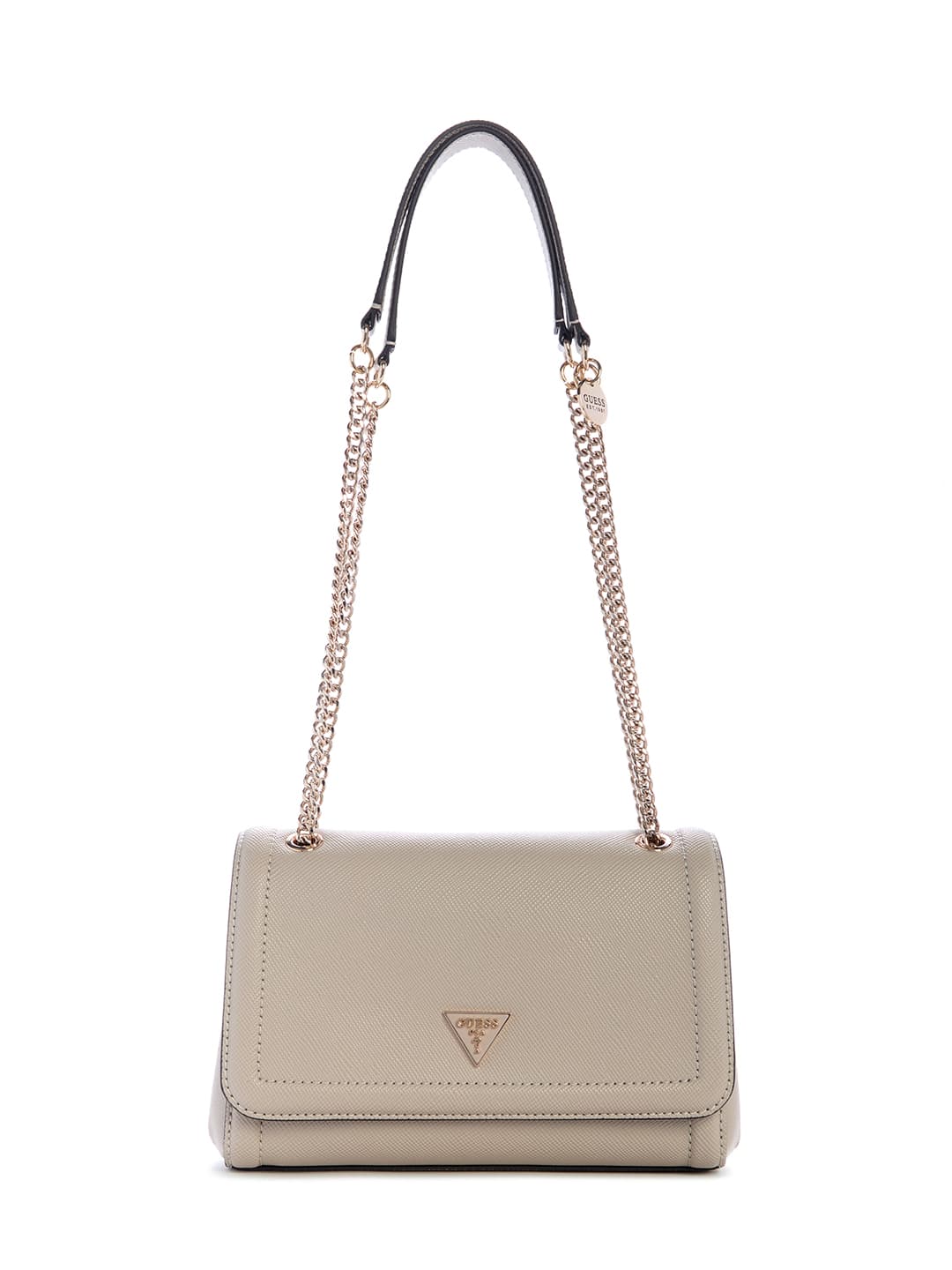 Women's Grey Solid Magnetic Snap Noelle Shoulder Bag