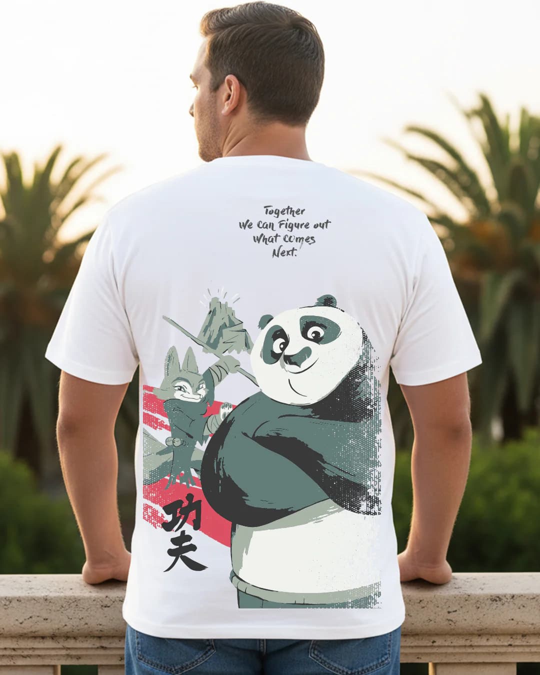 Men's White The Real Warrior Graphic Printed Plus Size Tshirt
