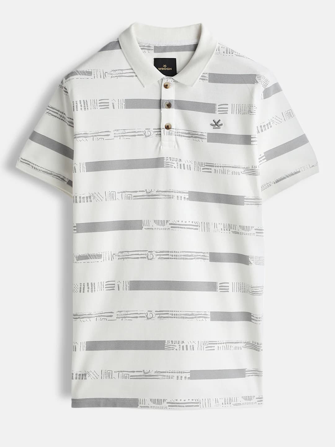Men's White Casual Pure Cotton Yarn Dyed Polo Tshirt