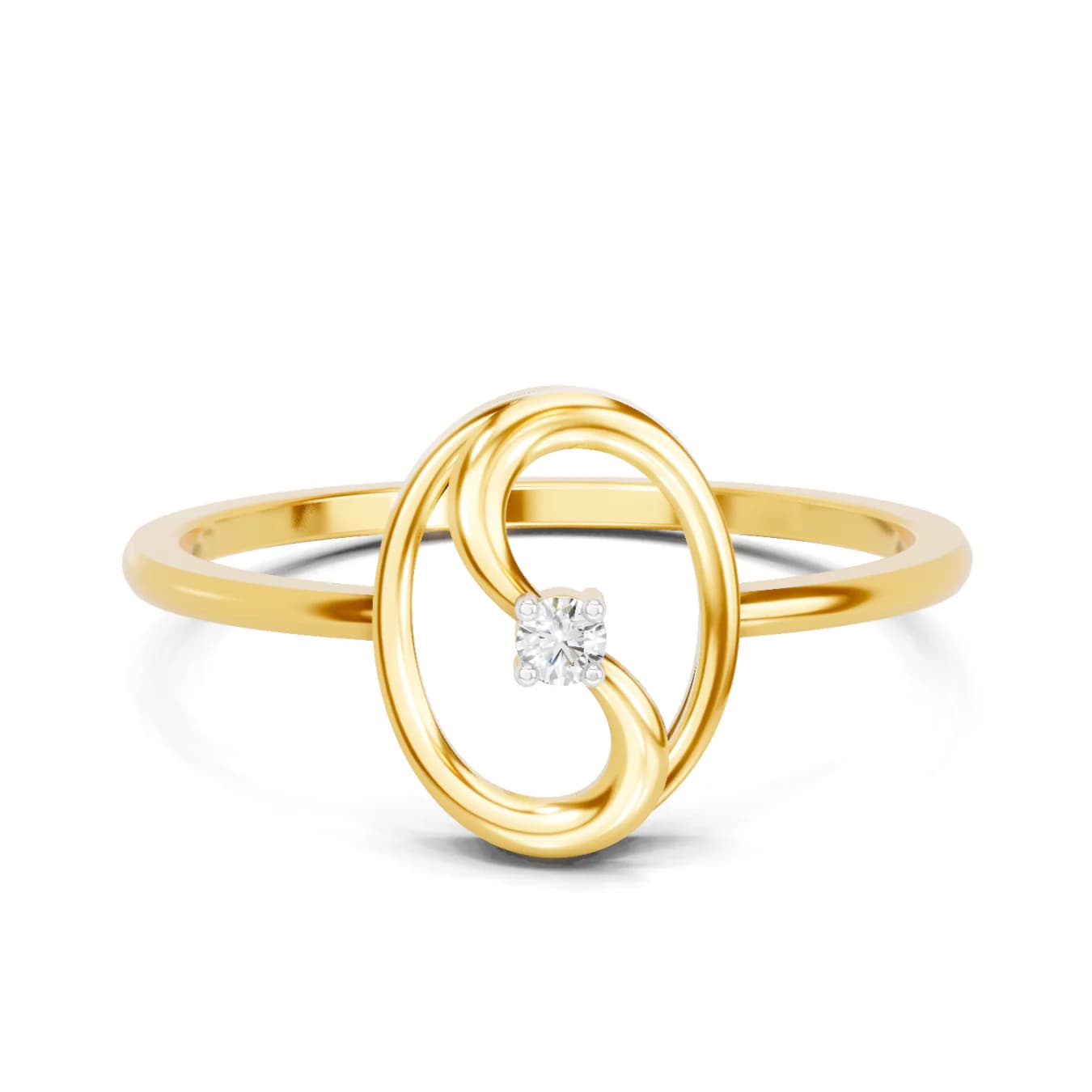 Women's Lab Grown Diamond 0.07 Carat IGI Certified F-G VS Quality 925 Sterling Silver Gold Plated Ring - Size - 10