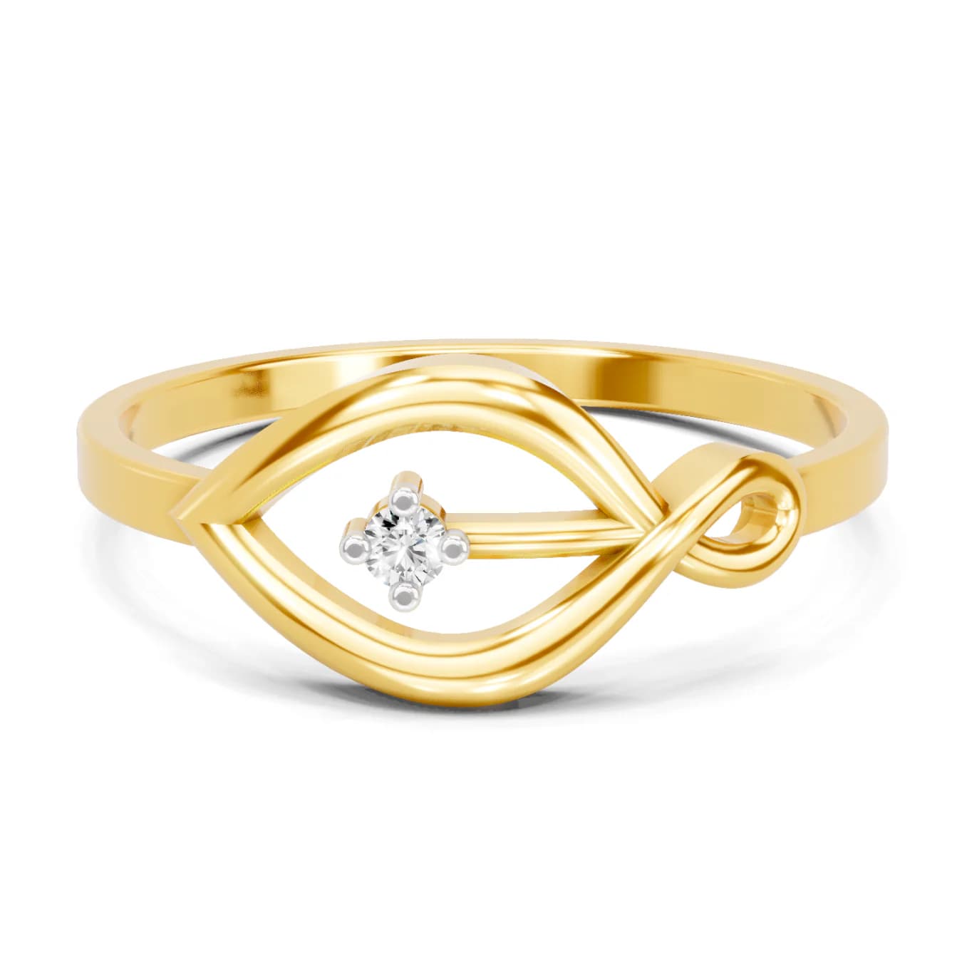Women's Lab Grown Diamond 0.02 Carat 925 Sterling Silver Gold Plated Oval Fashion Ring - Size-10