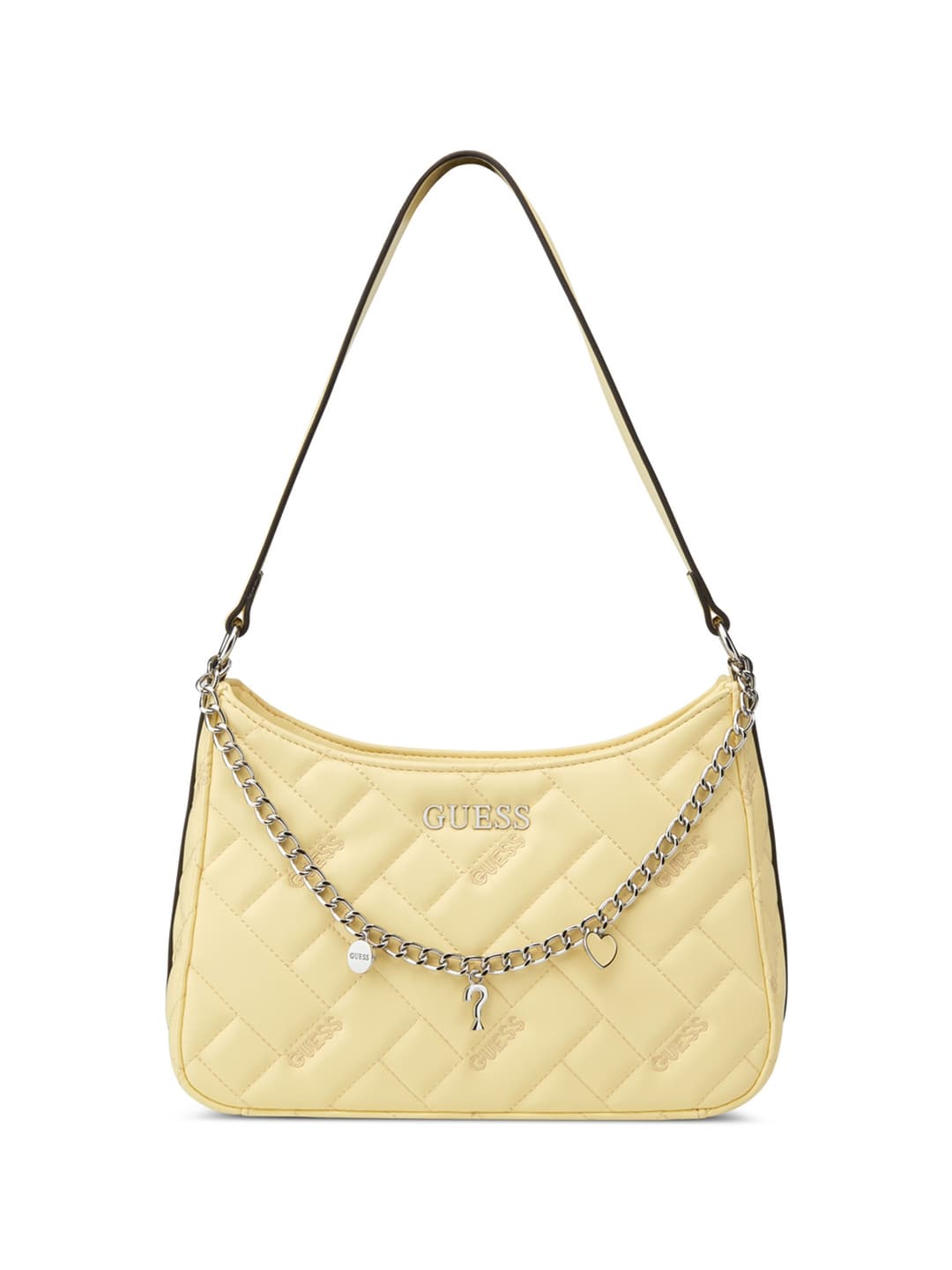 Women's Yellow Quilted Shoulder Bag