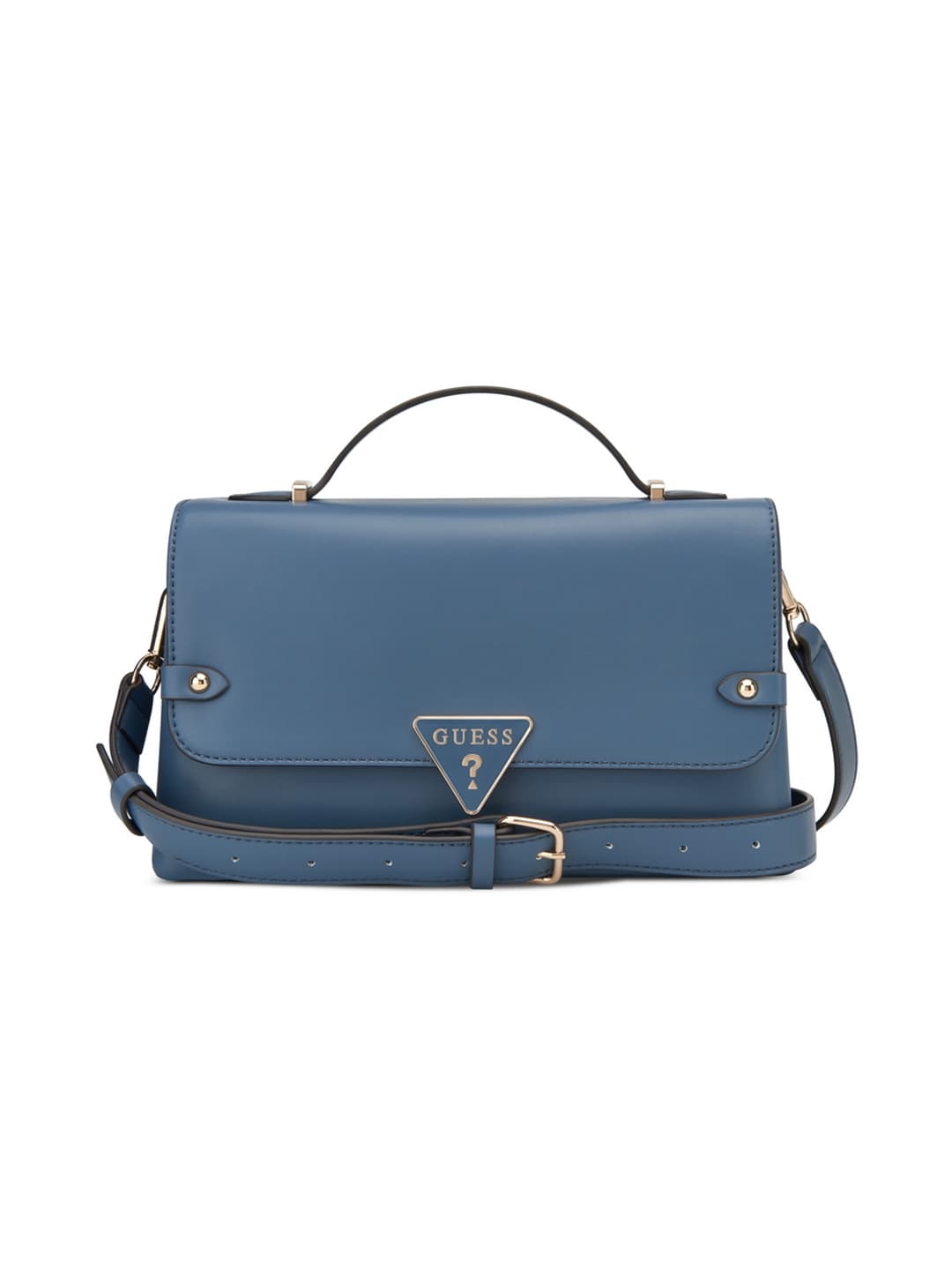 Women's Blue Solid Adjustable Detachable Strap Crossbody Bag