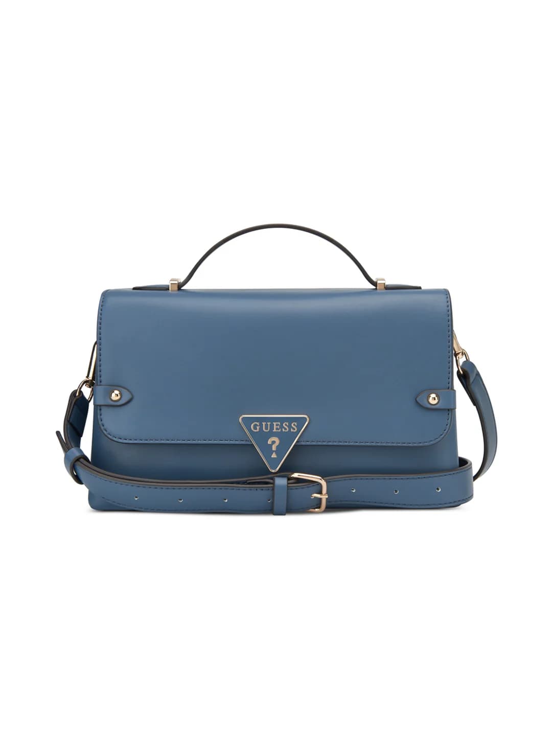 Women's Blue Solid Adjustable Detachable Strap Crossbody Bag